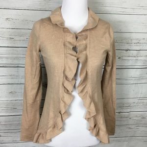 Brooks Brothers %100Merino Wool Ruffle Cardigan Xs